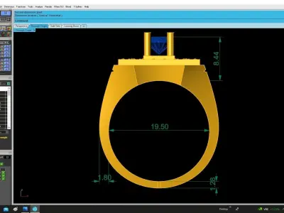 Luxury Square Halo Gemstone Men Ring 3D Jewelry Design 4828 3D print model