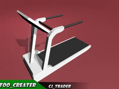 Gym Treadmill Lowpoly 3D model Free Free low-poly 3D model