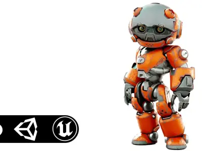 ROBO ZERO-C  Rigged for Unreal Engine - Unity - MIXAMO 3D model