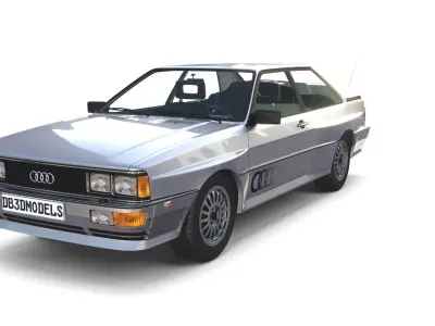 1981 Audi Coupe Quattro with interior Silver 3D model
