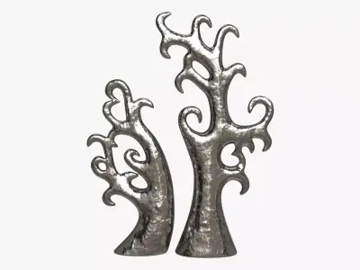 Abstract Tree Ceramic Figurine Set 06 v3 3D model