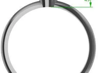 Women solitaire ring 3dm stl render detail 3D print model 3D print model