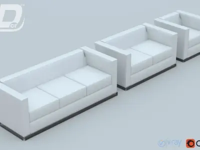 Harper seater set 3D model