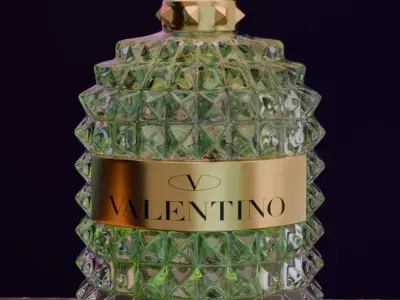 Valentino perfime light green 3D model product for Advertising 3D model