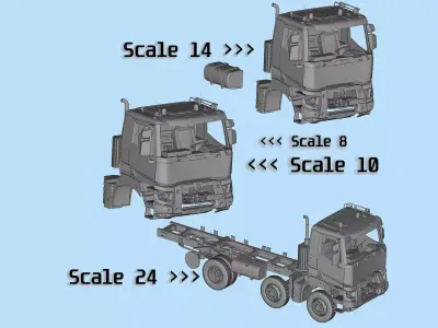 French 3D print Truck Cab  series K 3  RC car body 3D print model