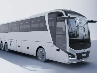 City Bus with interior 3D model