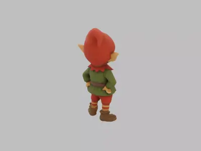 Christmas Elf Character - Cartoon Holiday 3D Model Low-poly 3D model