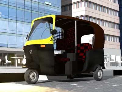 tuk tuk rickshaw Low-poly 3D model