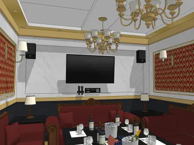high-quality hostess bar Karaoke room 3D model