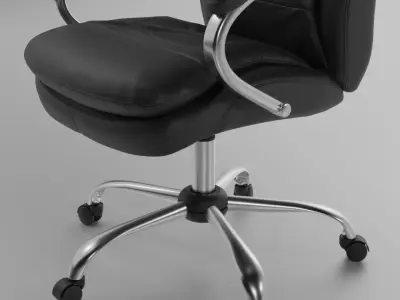 Modern Black Leather Executive Office Chair PBR 3D Model 3D model
