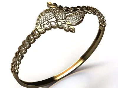 1359 Winged Bloom Bracelet 8gm 3D print model