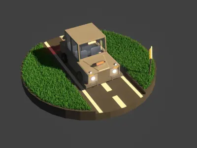 Car suitable for cartoon game 3D model