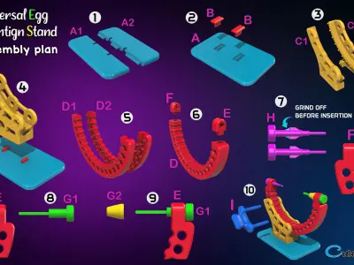 UNIVERSAL EGG PAINTING STAND 3D print model