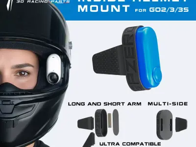 GPZERO MAGNETIC GO3 INSIDE HELMET POV MOUNT  3D print model