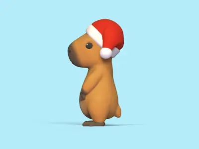Xmas  Capybara 3D print model