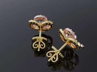 Diamond fllower earrings nice design 3D print model
