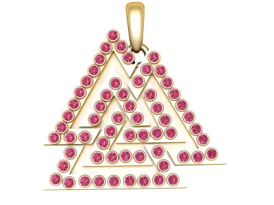 TRIANGLE RUBY PENDANT 3D PRITABLE MODEL  3D print model