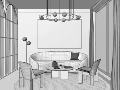 Sandstone interior scene 3D model