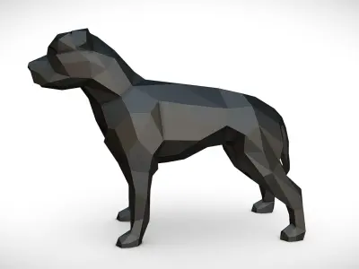 staffy staffordshire bull terrier 3D print model