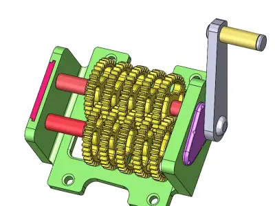 POWERFUL GEAR BOX 3D print model