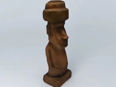 Moai wooden statue Free 3D model