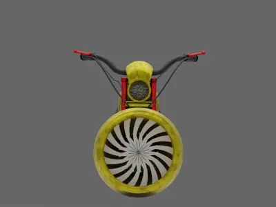 scifi motorcycle with engine Low-poly 3D model