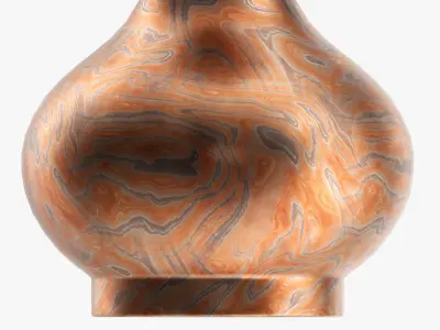 Oriental metal vase 01 3D model