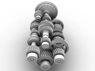 6 speed Reverse Gear Box with Accurate Ratios 3D model