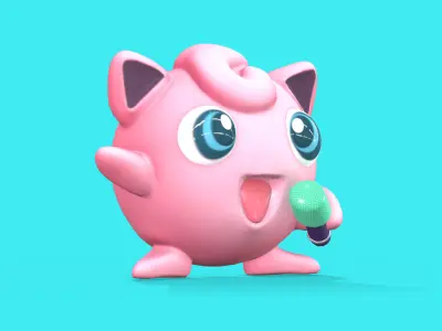 Pokemon Jigglypuff Low Poly 3D Model Free low-poly 3D model