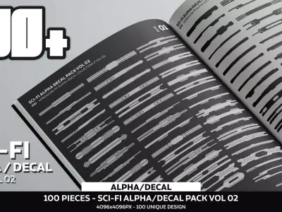 100 -  Sci-Fi Alpha Decal Pack Vol 02 Texture