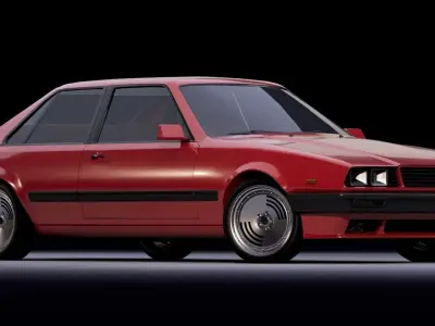 80s generic 2 door car Low-poly 3D model