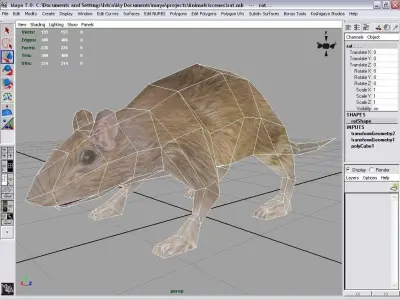 rat animal Low-poly 3D model