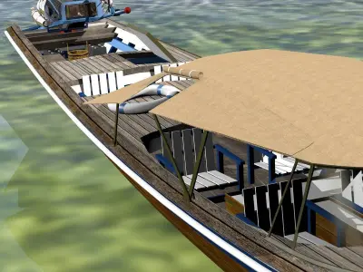 Long Tail Canoe 3D model