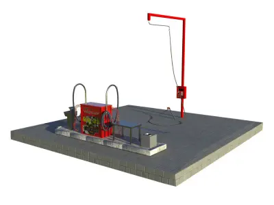 self-service car wash equipment 3D model