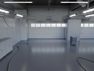 Pitlane Garage 3D Scene 3D model