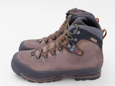 Pair of trekking hiking boots shoes outdoor footwear 3D model