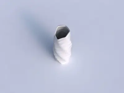 Vase twisted arc hexagon with small horizontal sections 3D print model