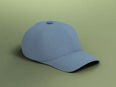 Denim Baseball Cap 3D model