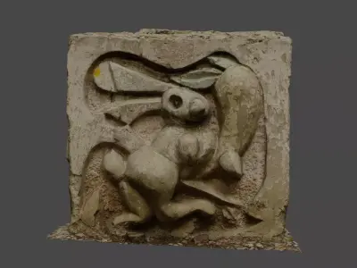 Stones with cartoon characters 1 Low-poly 3D model