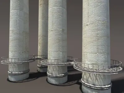 Chimney Low Poly 3d Model4 Low-poly 3D model