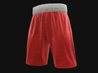 Red boxing shorts Low-poly 3D model