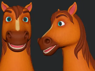 Horse Cartoon Low-poly 3D model