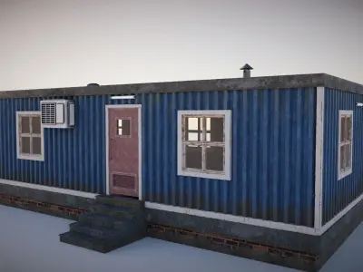 house corrugated metal Free low-poly 3D model