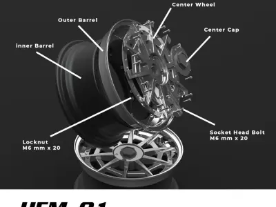 modern elegant rim concept like Rotiform CVT-HFM 01 3D model