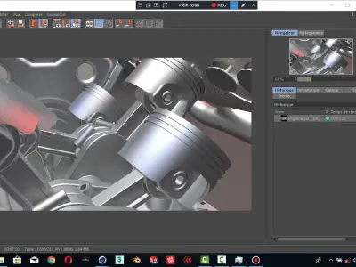 Engaine car v6  in solide works and rendering in cinema 4d 3D model