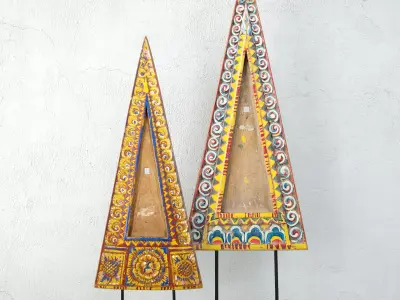 Indonesian Triangular Wood Carving 3D model