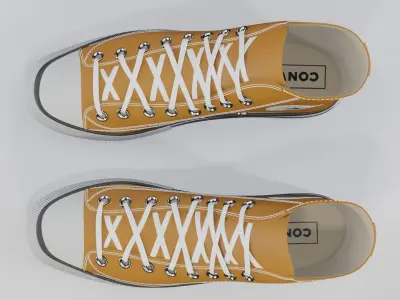 Basketball Leather Shoes Converse All Star Orange 3D model