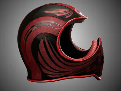 Owl Helmet Red 3D model