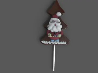 Santa Cookie Low-poly 3D model
