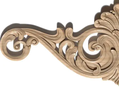 Cartouche-040 two ornate carvings 3D model